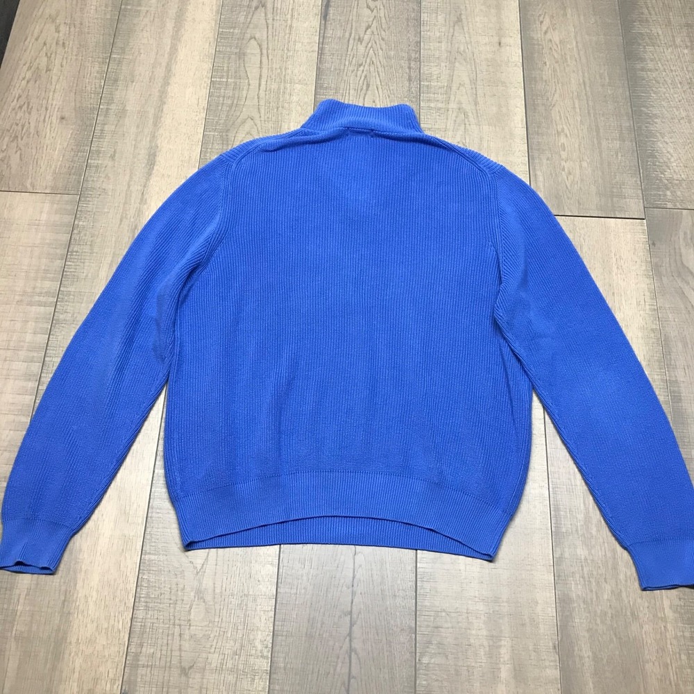 346 Brooks Brothers 1/4 Zip Sweater Mens Size XL Blue Preppy Golf Quarter Zip - Picture 2 of 9